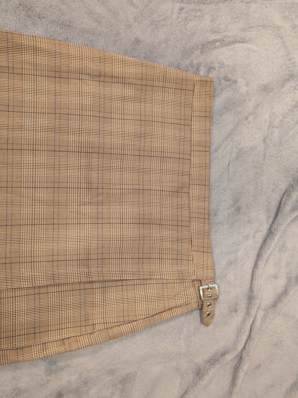 Women's Tan Plaid Wrap Skirt